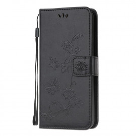 Coverup Bloemen & Vlinders Book Case - Samsung Galaxy A42 Hoesje - Zwart