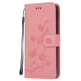 Coverup Bloemen & Vlinders Book Case - Samsung Galaxy A42 Hoesje - Pink