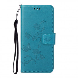 Coverup Bloemen & Vlinders Book Case - Nokia 2.4 Hoesje - Blauw