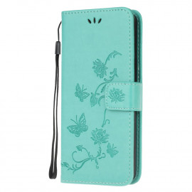 Coverup Bloemen & Vlinders Book Case - Samsung Galaxy A32 5G Hoesje - Mintgroen