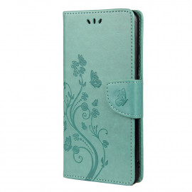 Coverup Bloemen & Vlinders Book Case - Xiaomi Poco F3 Hoesje - Mintgroen