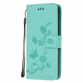 Coverup Bloemen & Vlinders Book Case - Motorola Moto G10 / G20 / G30 Hoesje - Groen