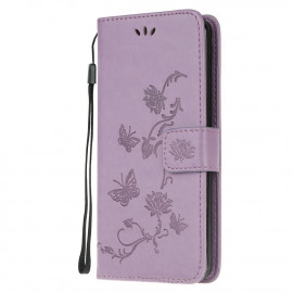 Coverup Bloemen & Vlinders Book Case - Motorola Moto G10 / G20 / G30 Hoesje - Lila