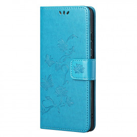 Coverup Bloemen & Vlinders Book Case - Nokia G10 / G20 Hoesje - Blauw