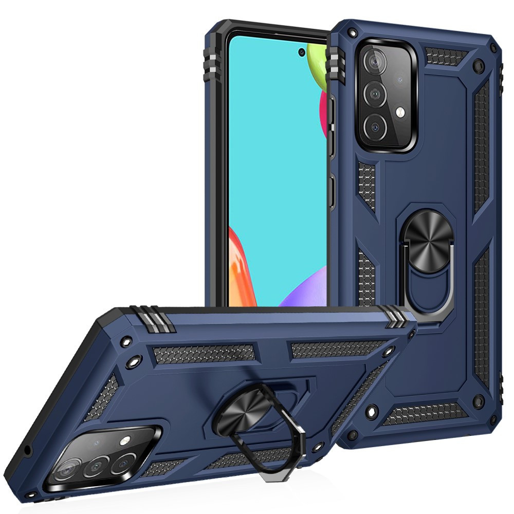 Kenmerkend getrouwd draadloos Ring KickStand Back Cover - Samsung Galaxy A52 / A52s Hoesje - Blauw | GSM -Hoesjes.be