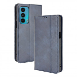 Coverup Vintage Style Book Case - Motorola Edge 20 Hoesje - Blauw