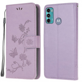 Coverup Bloemen & Vlinders Book Case - Motorola Moto G60 Hoesje - Lila