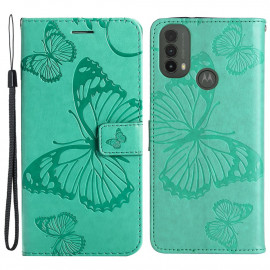 Coverup Vlinders Book Case - Motorola Moto E20 / E30 / E40 Hoesje - Mintgroen