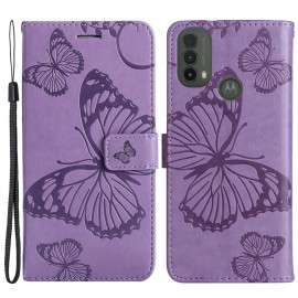 Coverup Vlinders Book Case - Motorola Moto E20 / E30 / E40 Hoesje - Lila