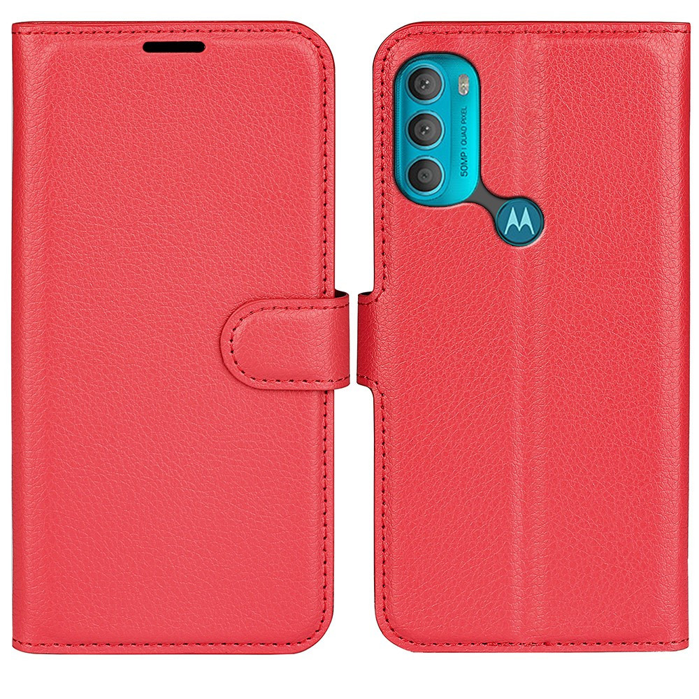 Spotlijster druk Leonardoda Coverup Book Case - Motorola Moto G71 Hoesje - Rood | GSM-Hoesjes.be
