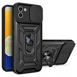 Coverup Armor Ring Kickstand Back Cover met Camera Shield - Samsung Galaxy A03 Hoesje - Zwart