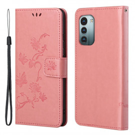 Coverup Bloemen & Vlinders Book Case - Nokia G11 / G21 Hoesje - Pink