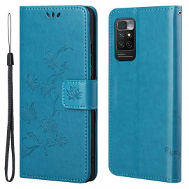 Coverup Bloemen & Vlinders Book Case - Xiaomi Redmi Note 11 / 11S 4G Hoesje - Blauw