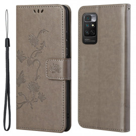 Coverup Bloemen & Vlinders Book Case - Xiaomi Redmi Note 11 / 11S 4G Hoesje - Taupe Grijs