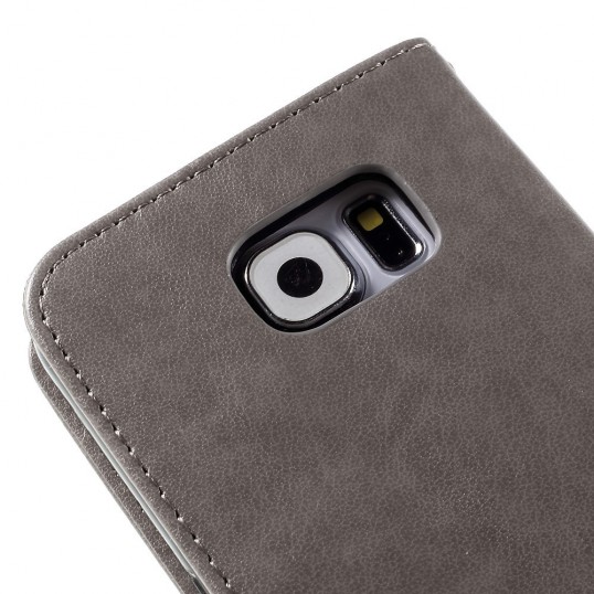 Book Case - Samsung Galaxy S6 Hoesje Grijs | GSM-Hoesjes.be