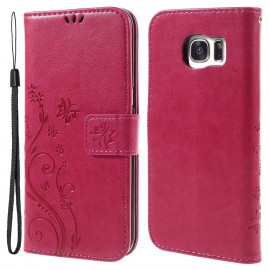 Coverup Bloemen & Vlinders Book Case - Samsung Galaxy S7 Edge Hoesje - Roze