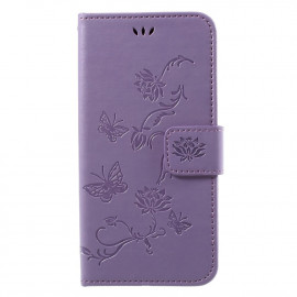 Coverup Bloemen & Vlinders Book Case - Samsung Galaxy J7 (2017) Hoesje - Lila