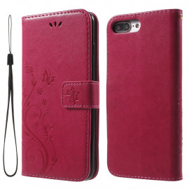 Coverup Bloemen & Vlinders Book Case - iPhone 8 Plus / 7 Plus Hoesje - Roze