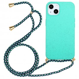 TPU Back Cover met Koord - iPhone 14 Hoesje - Cyan