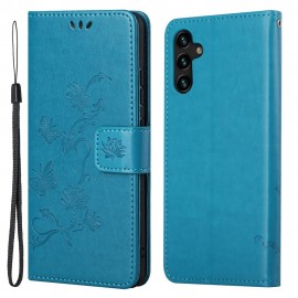 Coverup Bloemen & Vlinders Book Case - Samsung Galaxy A13 5G / A04s Hoesje - Blauw