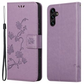 Coverup Bloemen & Vlinders Book Case - Samsung Galaxy A13 5G / A04s Hoesje - Lila