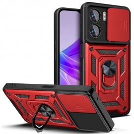 Coverup Armor Ring Kickstand Back Cover met Camera Shield - OPPO A57 / A77 Hoesje - Rood