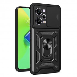 Coverup Armor Ring Kickstand Back Cover met Camera Shield - Xiaomi Redmi Note 12 Pro 5G Hoesje - Zwart