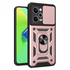 Coverup Armor Ring Kickstand Back Cover met Camera Shield - Xiaomi Redmi Note 12 Pro 5G Hoesje - Rose Gold