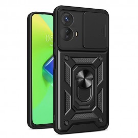 Coverup Armor Ring Kickstand Back Cover met Camera Shield - Motorola Moto G73 Hoesje - Zwart