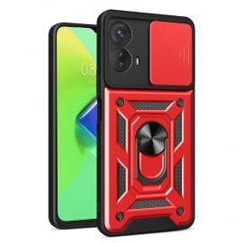 Coverup Armor Ring Kickstand Back Cover met Camera Shield - Motorola Moto G73 Hoesje - Rood