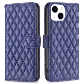 BINFEN Rhombus Book Case - iPhone 14 Hoesje - Blauw