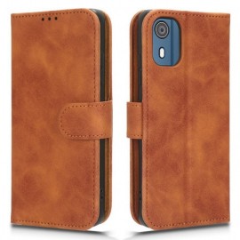 Coverup Book Case - Nokia C02 Hoesje - Bruin