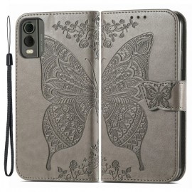 Coverup Vlinder Book Case - Nokia C32 Hoesje - Taupe Grijs