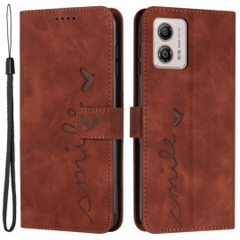 Coverup Smile Book Case - Motorola Moto G13 / G23 / G53 Hoesje - Bruin