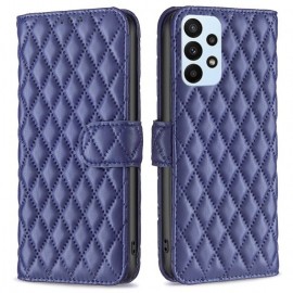 BINFEN Rhombus Book Case - Samsung Galaxy A23 Hoesje - Blauw