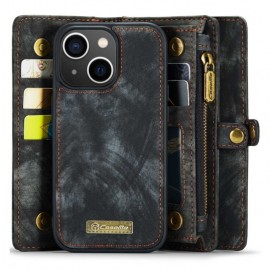 CaseMe 008 2-in-1 Book Case & Back Cover met Portemonnee - iPhone 14 Hoesje - Zwart