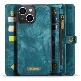 CaseMe 008 2-in-1 Book Case & Back Cover met Portemonnee - iPhone 14 Hoesje - Blauw