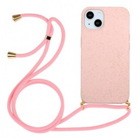 Coverup TPU Back Cover met Koord - Biologisch Afbreekbaar - iPhone 15 Plus Hoesje - Pink