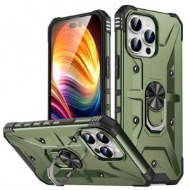 Coverup Heavy Duty Ring Kickstand Back Cover - iPhone 15 Pro Max Hoesje - Army Green