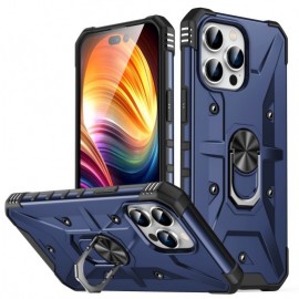 Coverup Heavy Duty Ring Kickstand Back Cover - iPhone 15 Pro Max Hoesje - Blauw