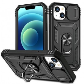 Coverup Ring Kickstand Back Cover met Camera Shield - iPhone 15 Plus Hoesje - Zwart