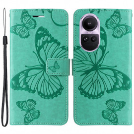 Coverup Vlinders Book Case - OPPO Reno10 / Reno10 Pro Hoesje - Mintgroen