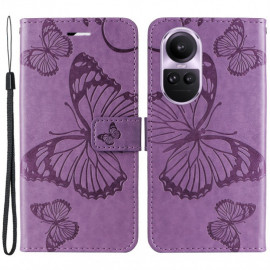 Coverup Vlinders Book Case - OPPO Reno10 / Reno10 Pro Hoesje - Lila