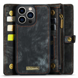 CaseMe 008 2-in-1 Book Case & Back Cover met Portemonnee - iPhone 15 Pro Max Hoesje - Zwart