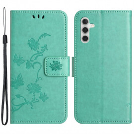 Coverup Bloemen & Vlinders Book Case - Samsung Galaxy A05s Hoesje - Mintgroen