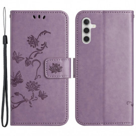 Coverup Bloemen & Vlinders Book Case - Samsung Galaxy A05s Hoesje - Lila