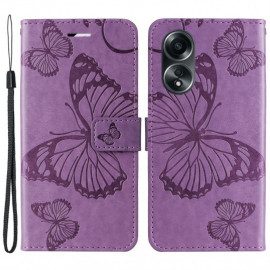 Coverup Vlinders Book Case - OPPO A58 Hoesje - Lila