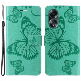 Coverup Vlinders Book Case - OPPO A58 Hoesje - Mintgroen