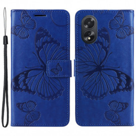 Coverup Vlinders Book Case - OPPO A38 Hoesje - Blauw