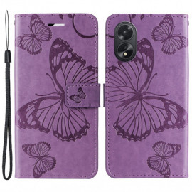 Coverup Vlinders Book Case - OPPO A38 Hoesje - Lila